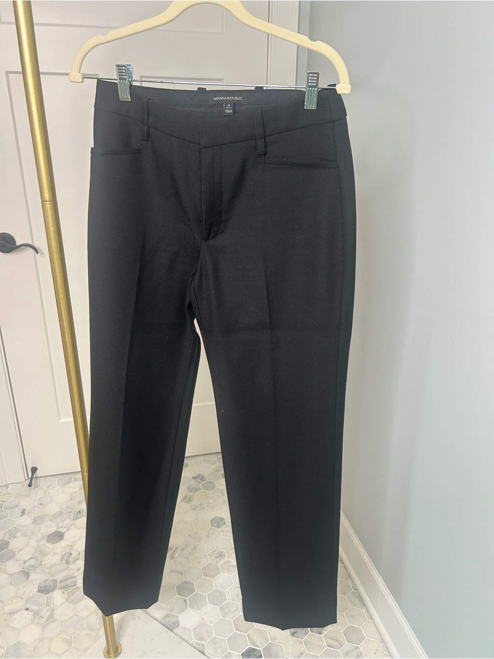 Banana Republic Black Straight-Leg Dress Pants